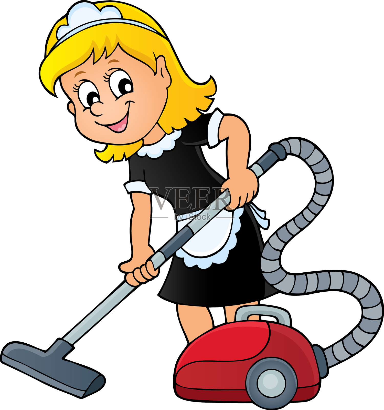 清洁女工主题形象插画图片素材