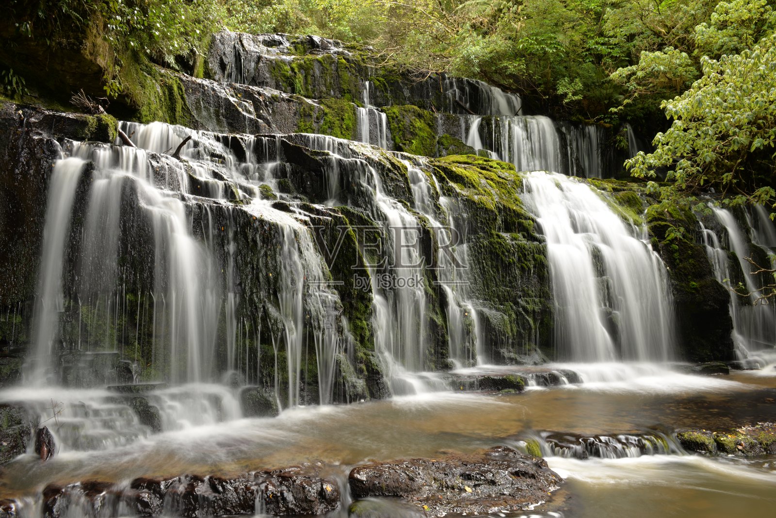奥塔哥Purakaunui瀑布照片摄影图片