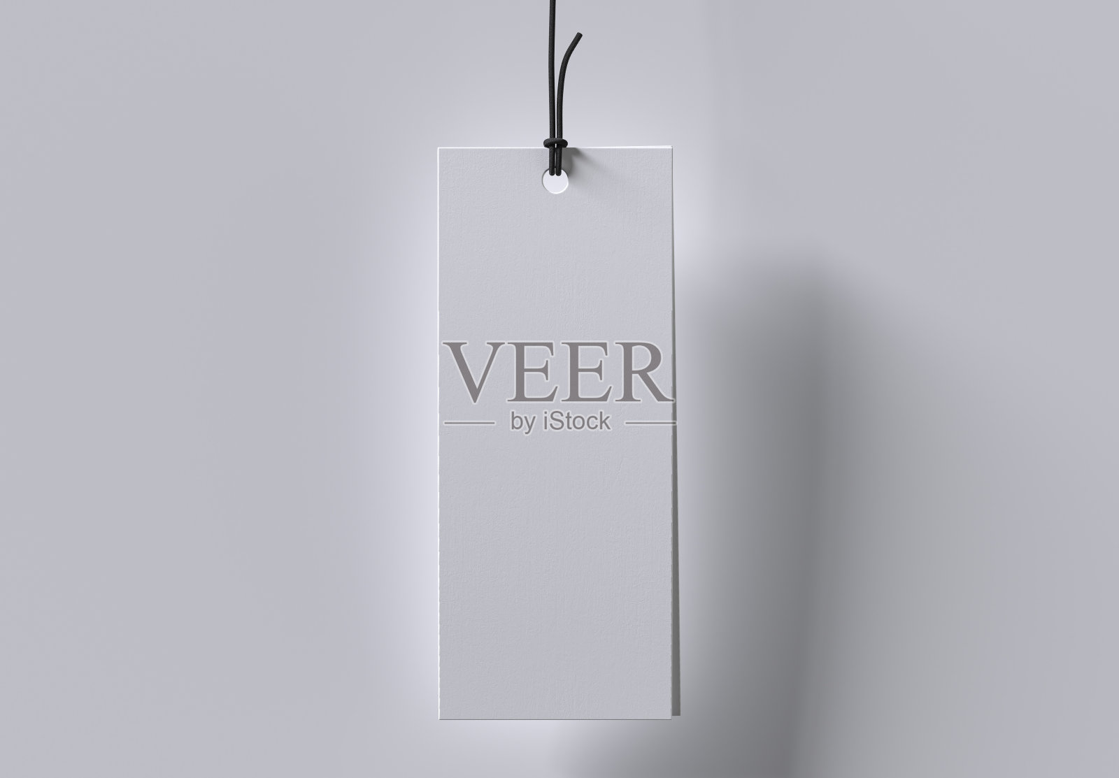 矩形吊牌服装标签模型。3D渲染。照片摄影图片