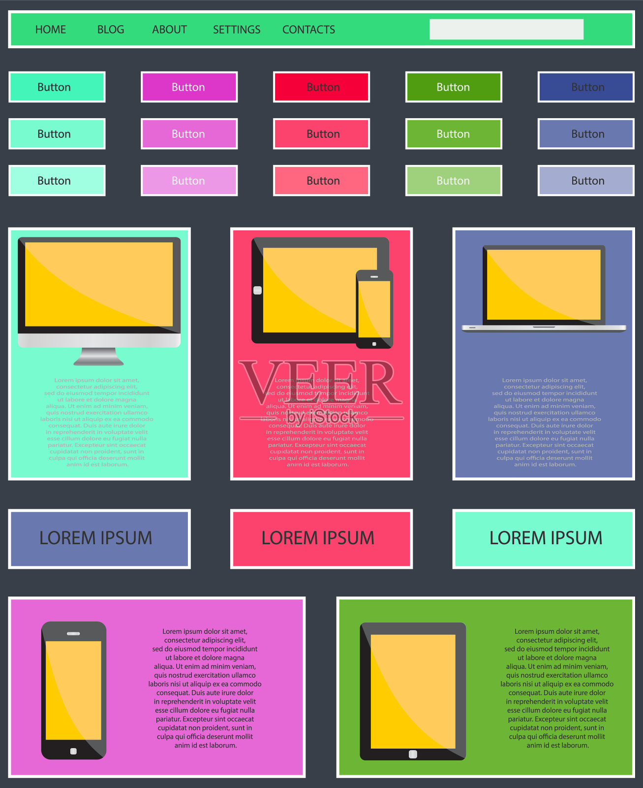 数字移动互联网营销响应式网络插画图片素材