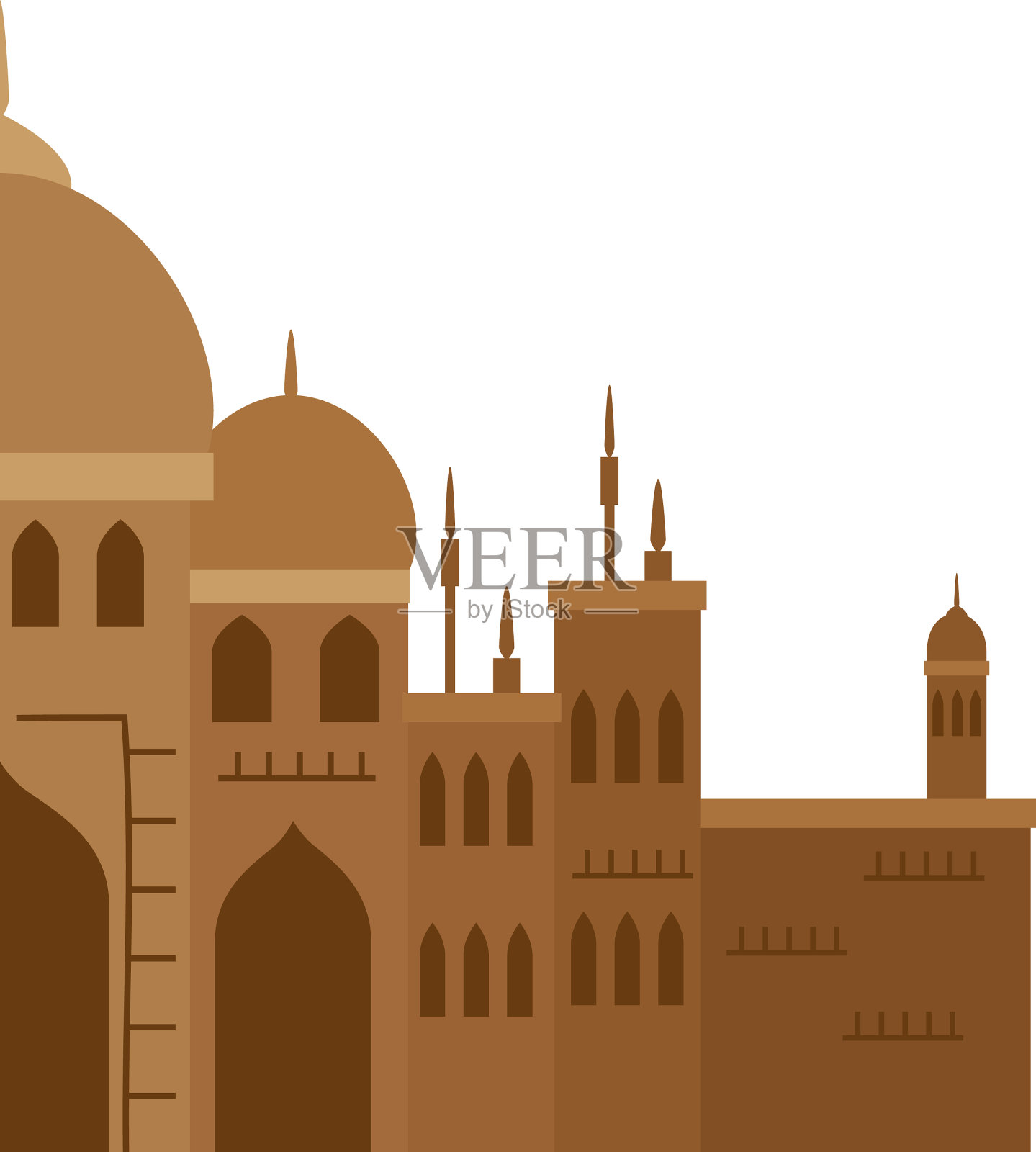 泰姬陵是印度著名的纪念碑插画图片素材