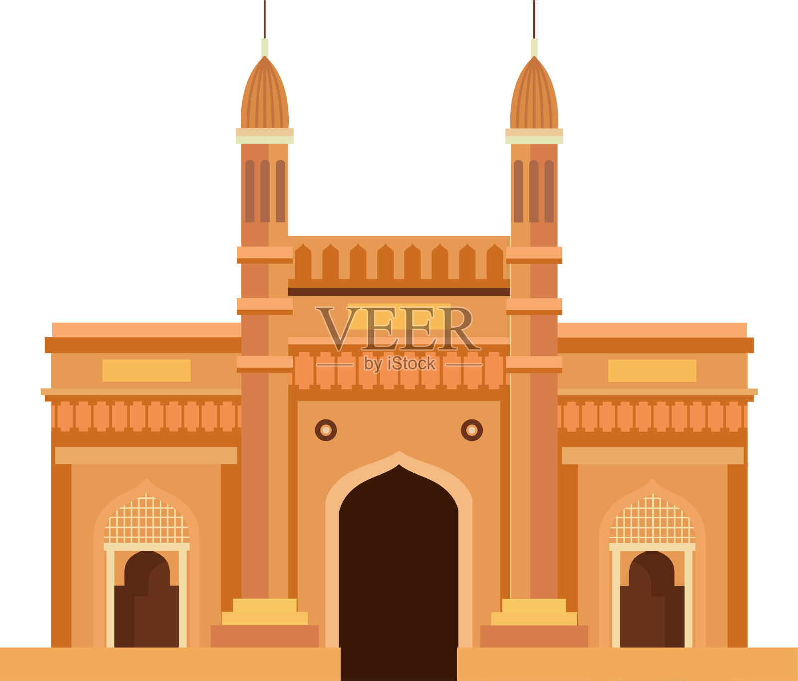 大门上印着白色的著名纪念碑设计元素图片