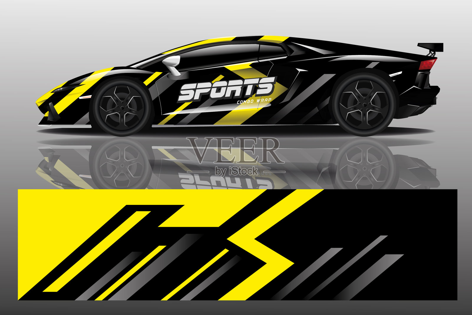 汽车贴花包装设计插画图片素材