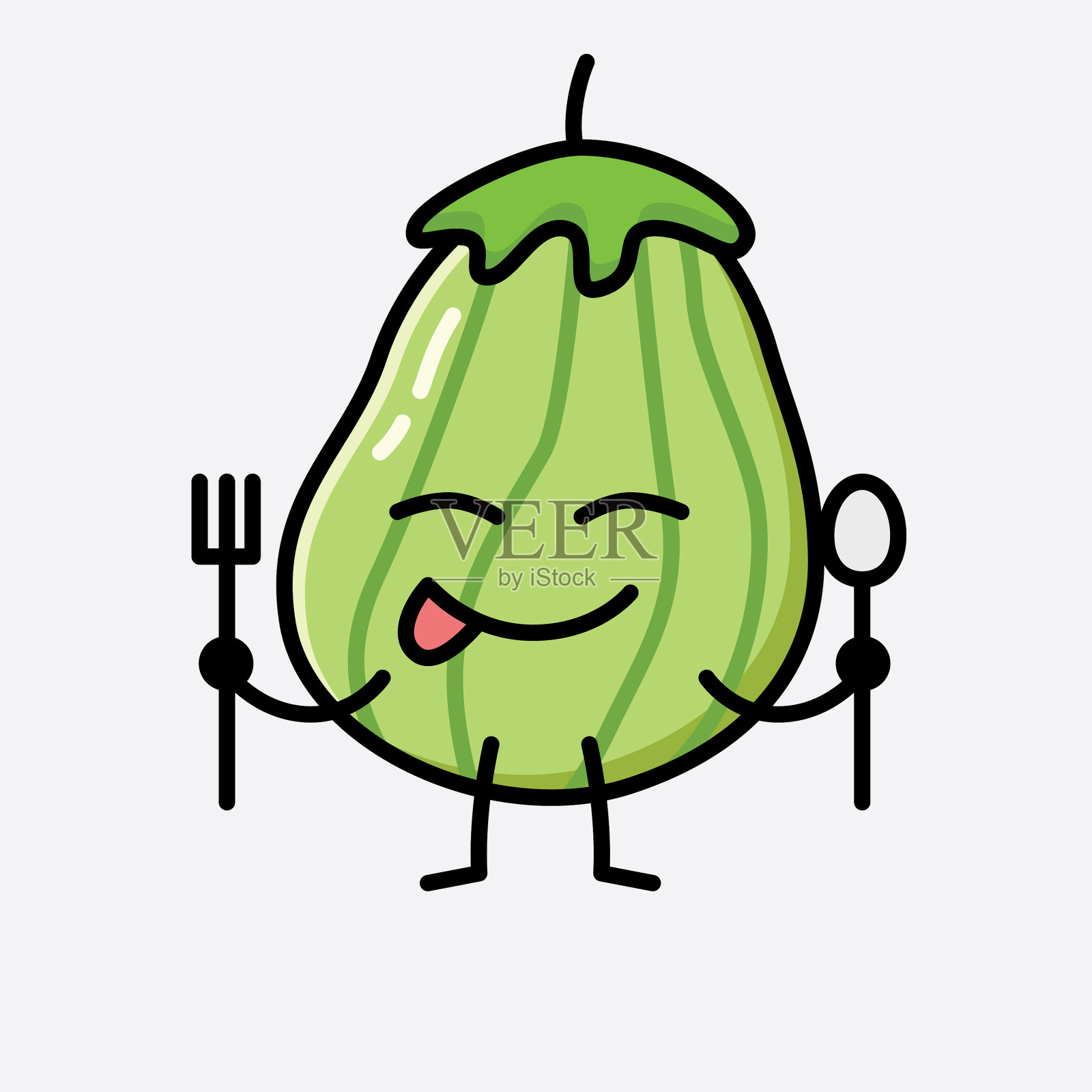 可爱的西葫芦水果吉祥物人物插画图片素材