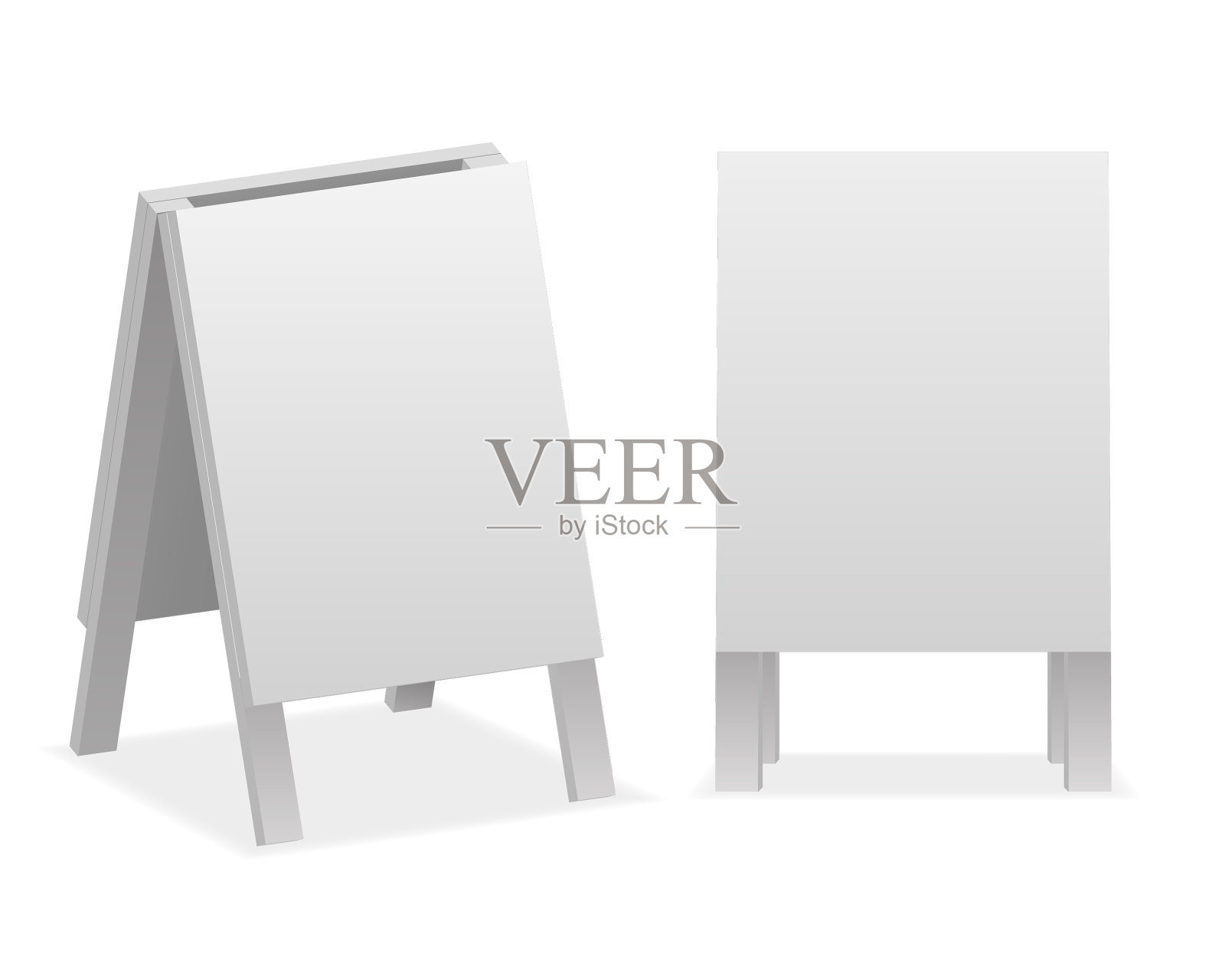 空白空白的广告标志孤立在白色设计元素图片