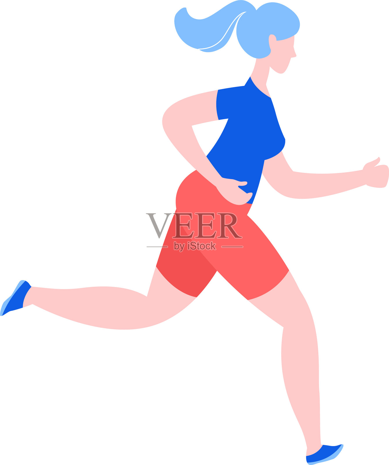 女人慢跑跑步运动穿平底健身装设计元素图片