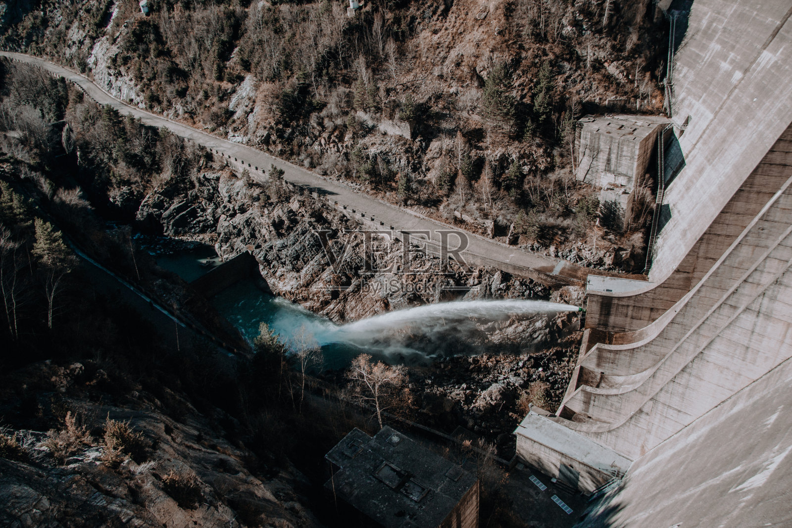 从上面看水坝照片摄影图片