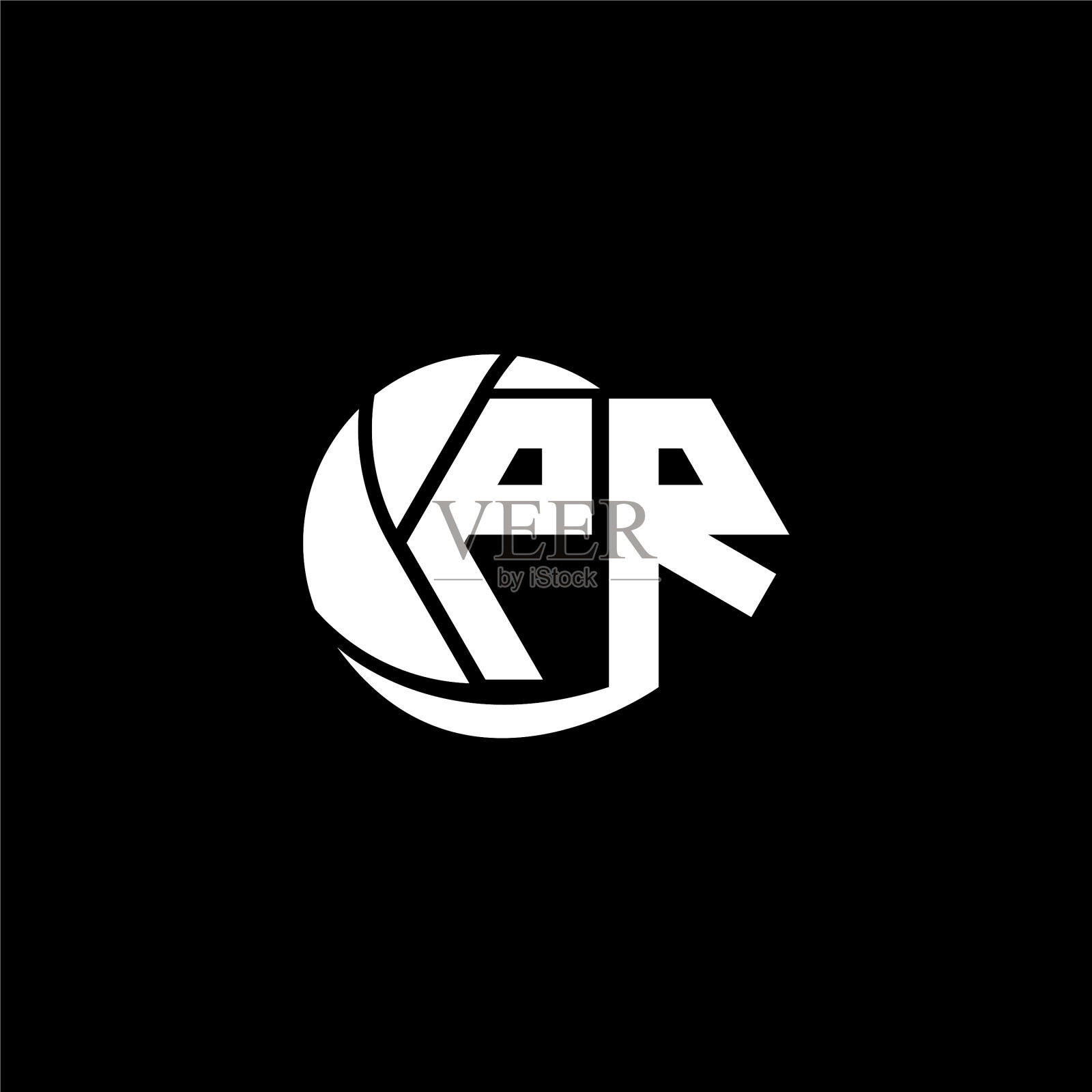 最初的公关标志设计是几何和圆形风格插画图片素材