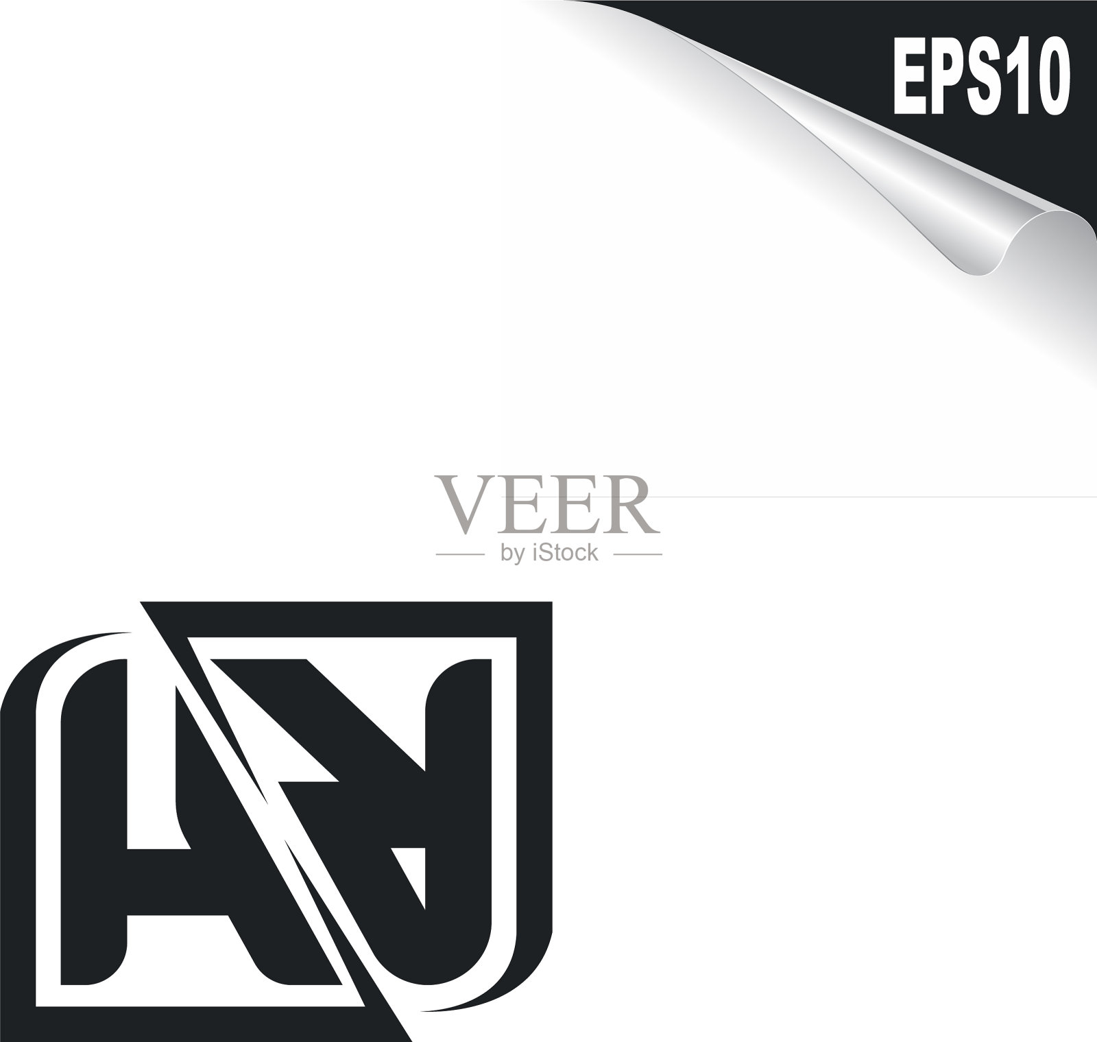 初始hr标志设计与形状风格标志插画图片素材