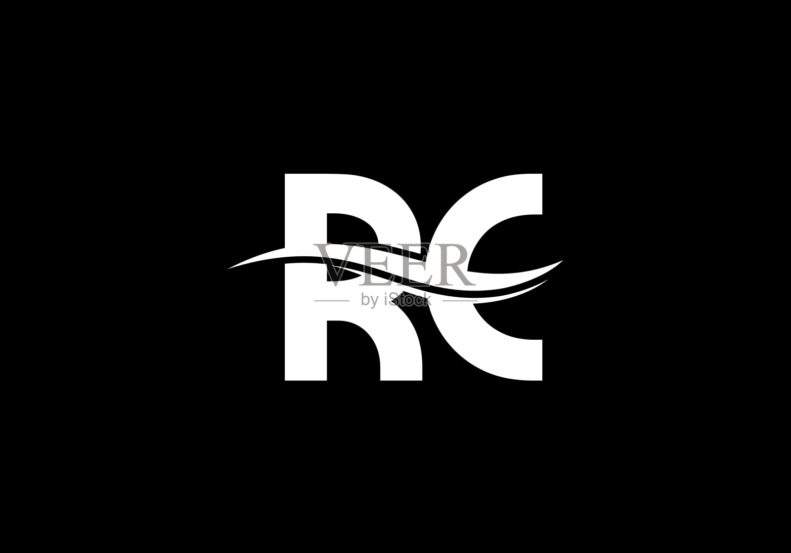 首字母r c标志设计模板插画图片素材