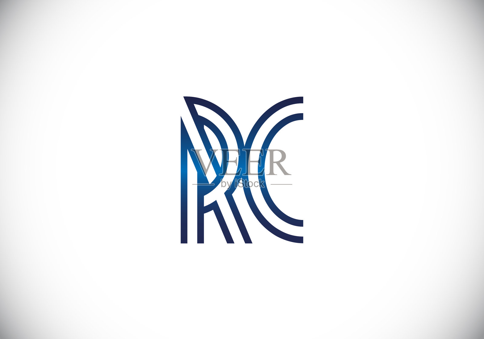 首字母r c标志设计模板插画图片素材