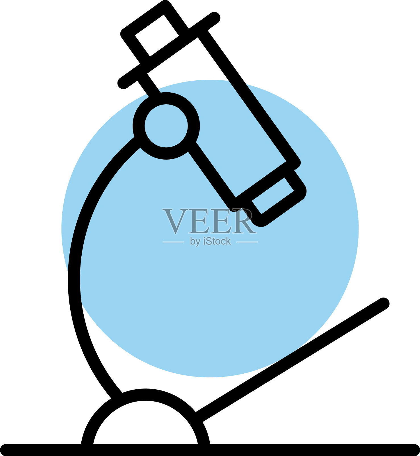 显微镜实验室工具线条样式图标设计元素图片