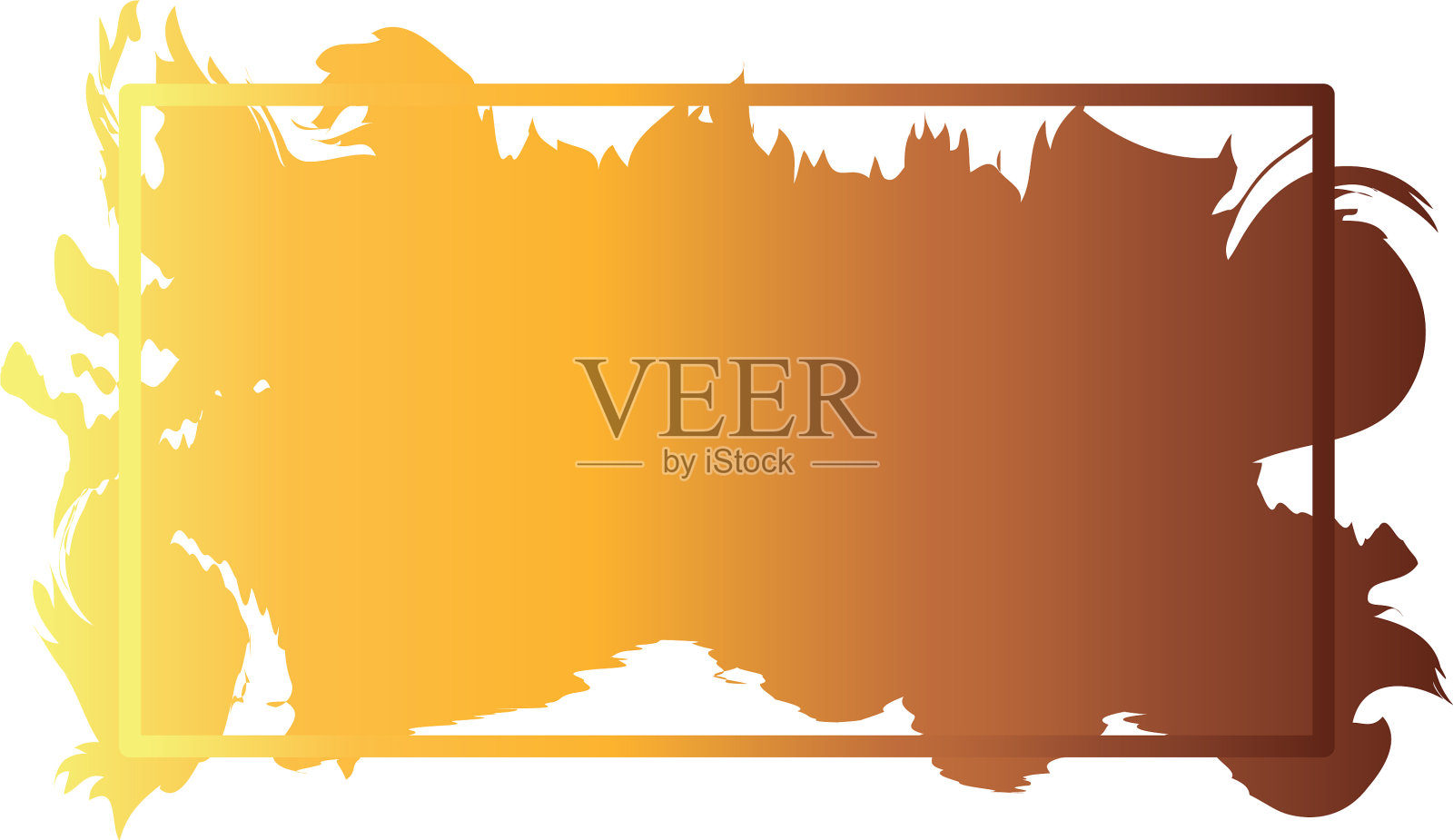 用刷子在方框中着色创意设计插画图片素材