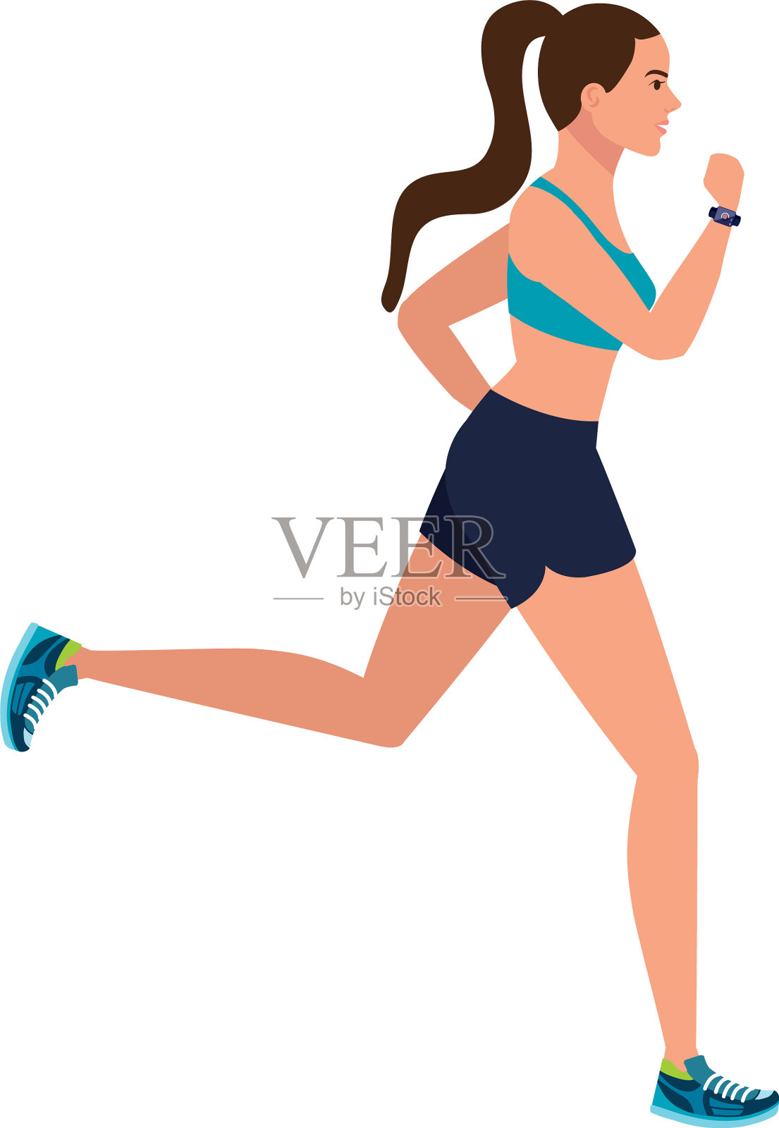 女人跑步女人穿运动服慢跑女性设计元素图片