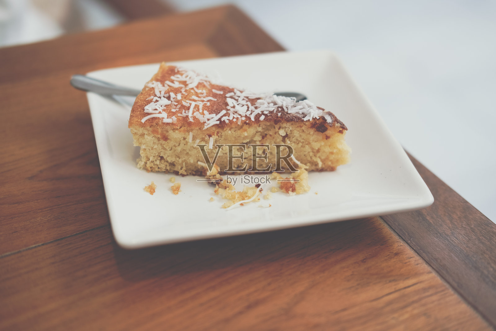 椰子柠檬蛋糕照片摄影图片