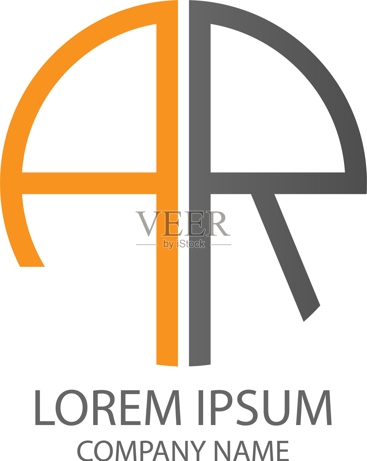 圆形标志字母设计插画图片素材