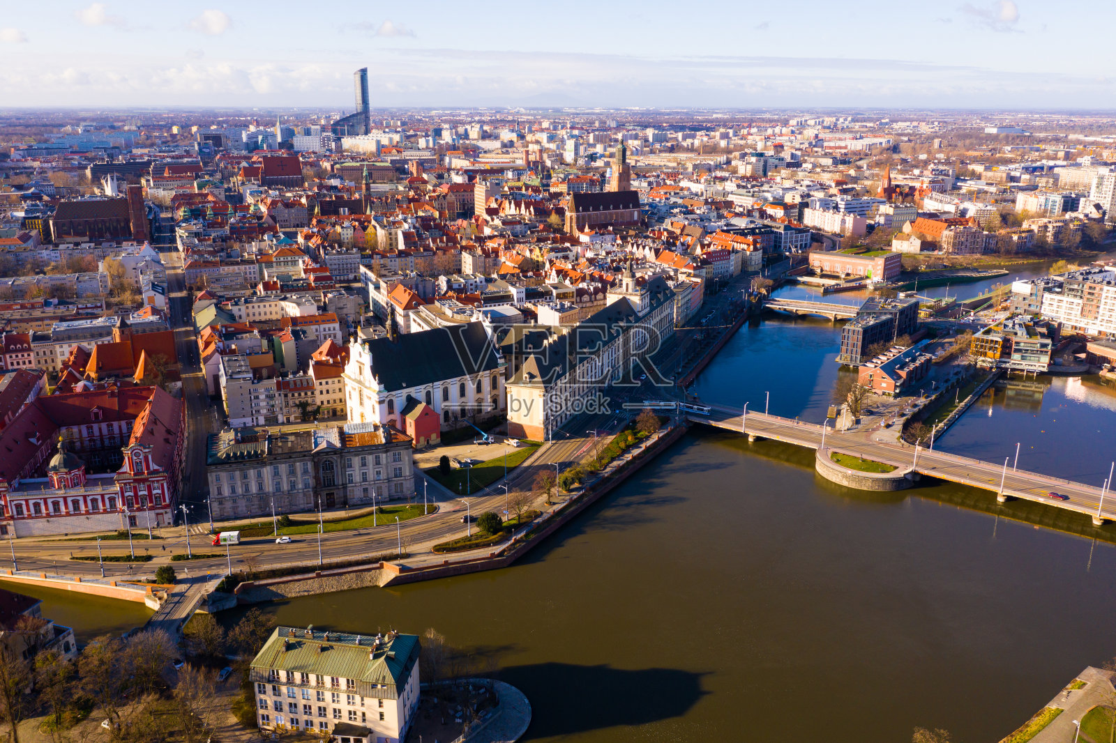 波兰弗罗茨瓦夫市场广场鸟瞰图照片摄影图片