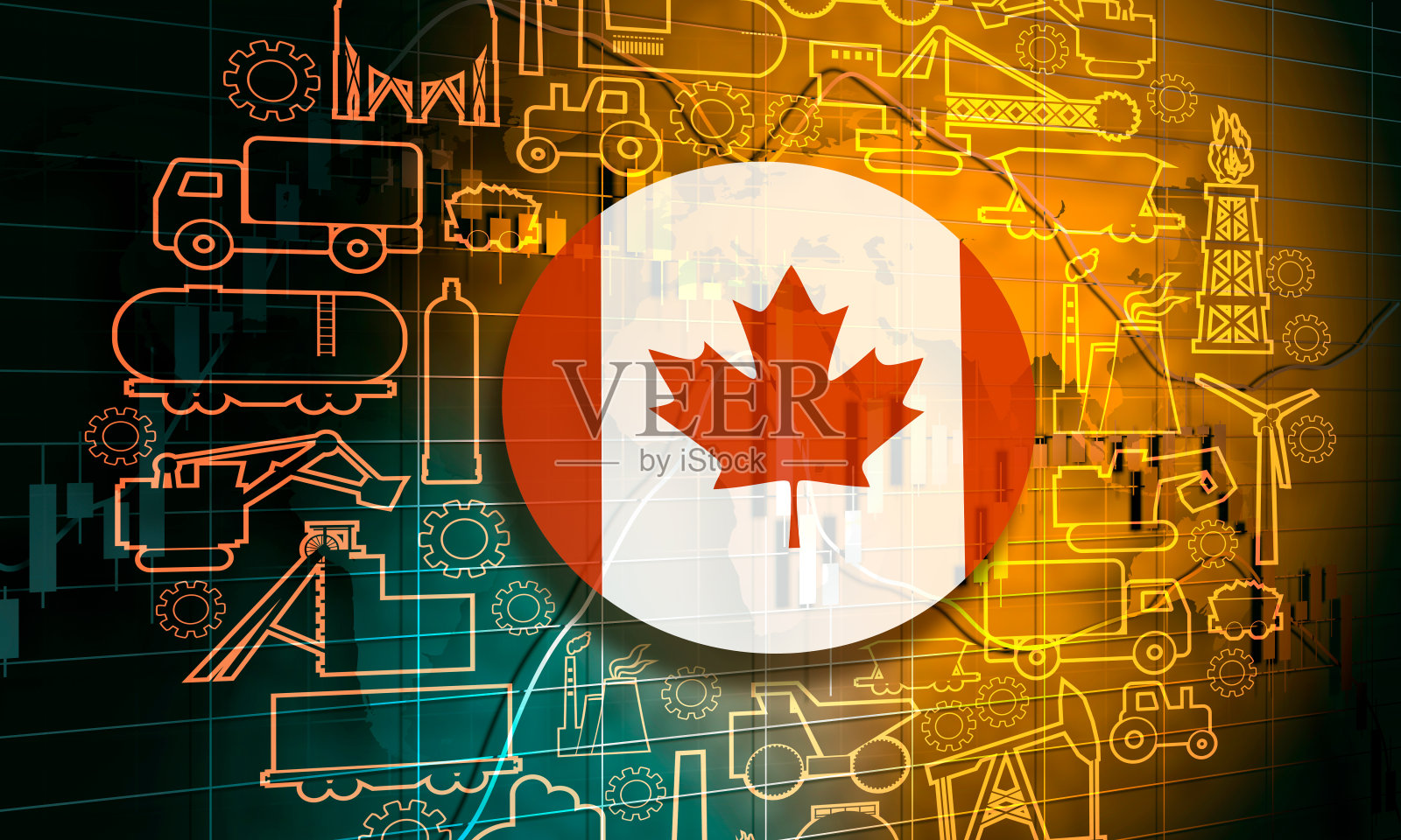 采矿工业设计。插画图片素材