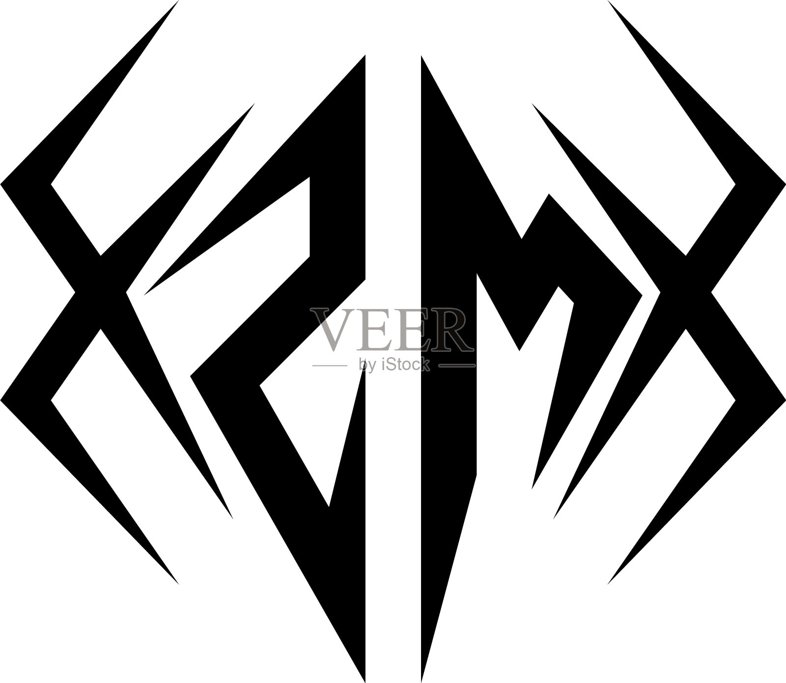 最初的zm标志设计与酷风格的标志插画图片素材