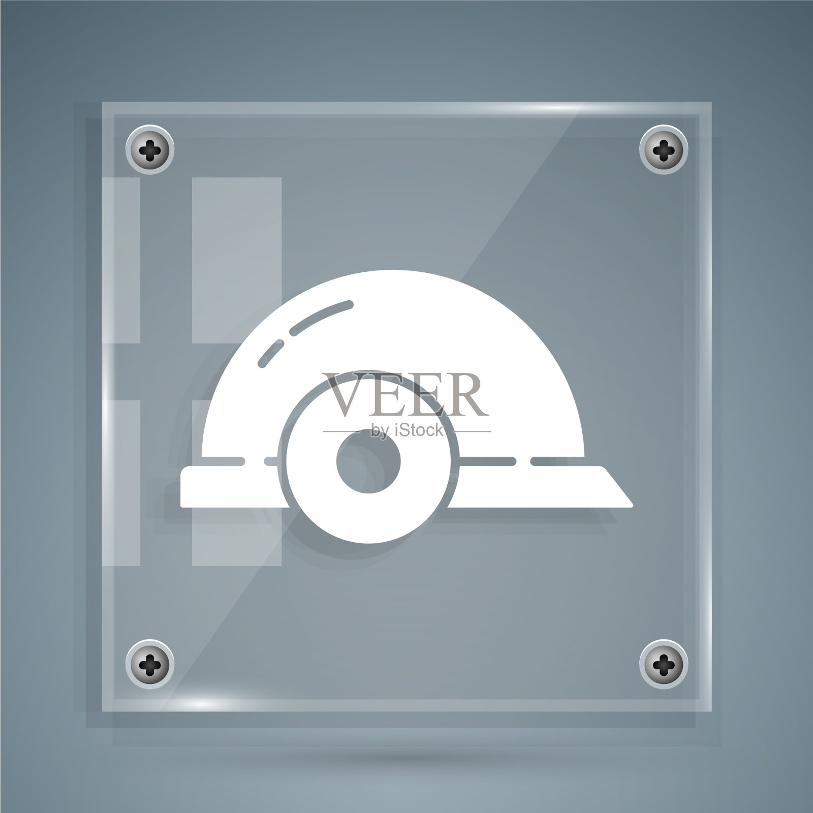 白色工人安全帽图标孤立在灰色图标素材