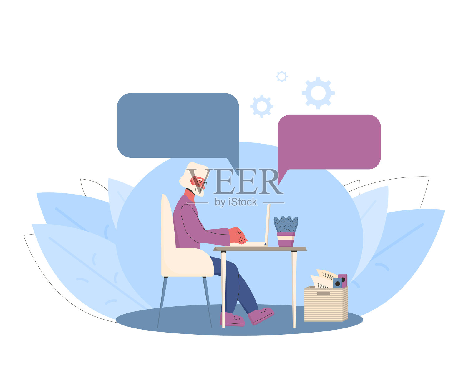 资深男士有在线面试成熟男士的机会设计元素图片