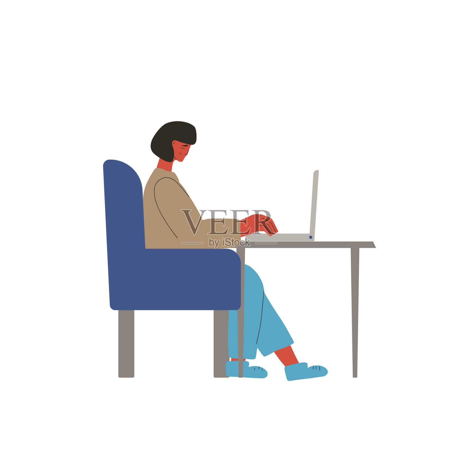 视频电话采访在线成年女性坐设计元素图片