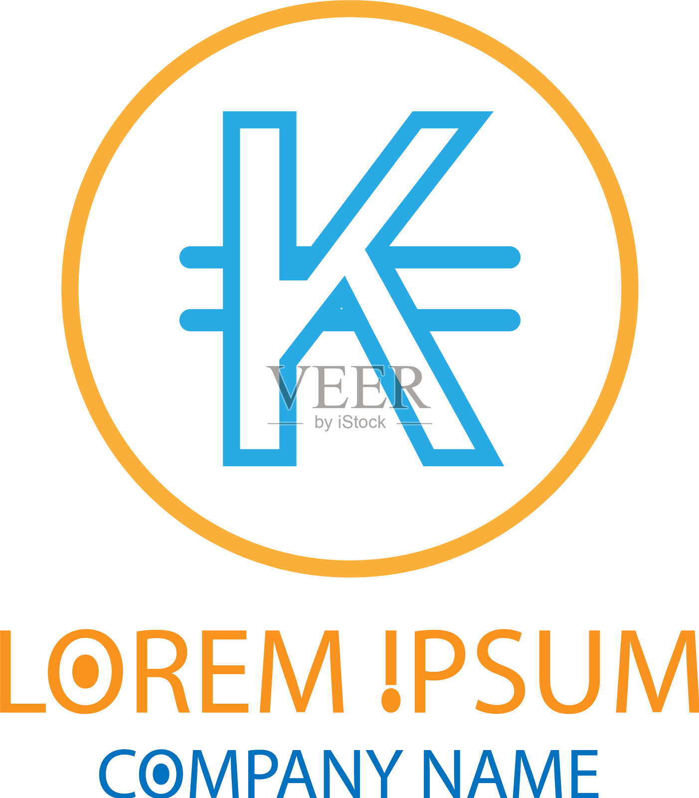 货币符号字母k标志插画图片素材