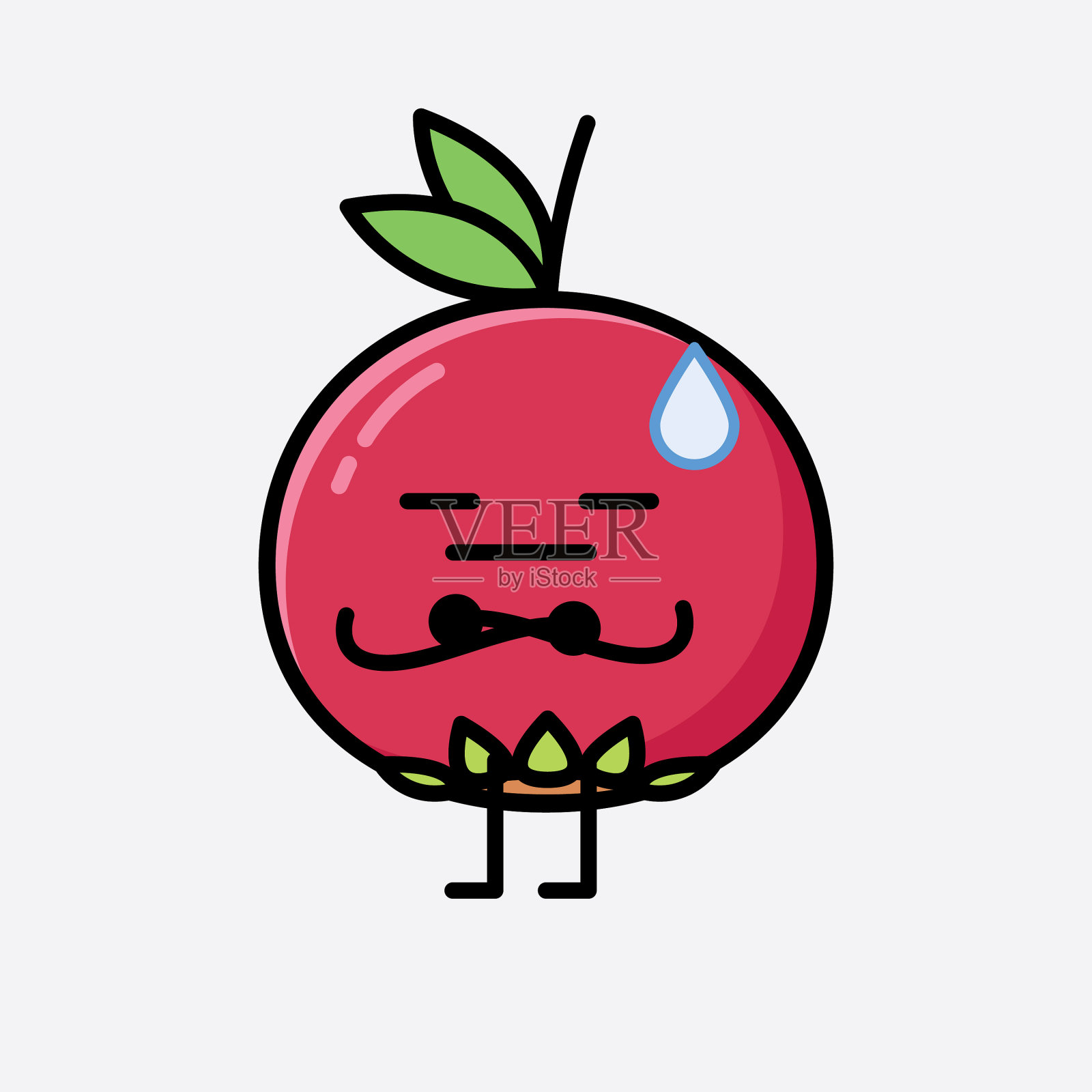 可爱的鱼尾果吉祥物角色插画图片素材