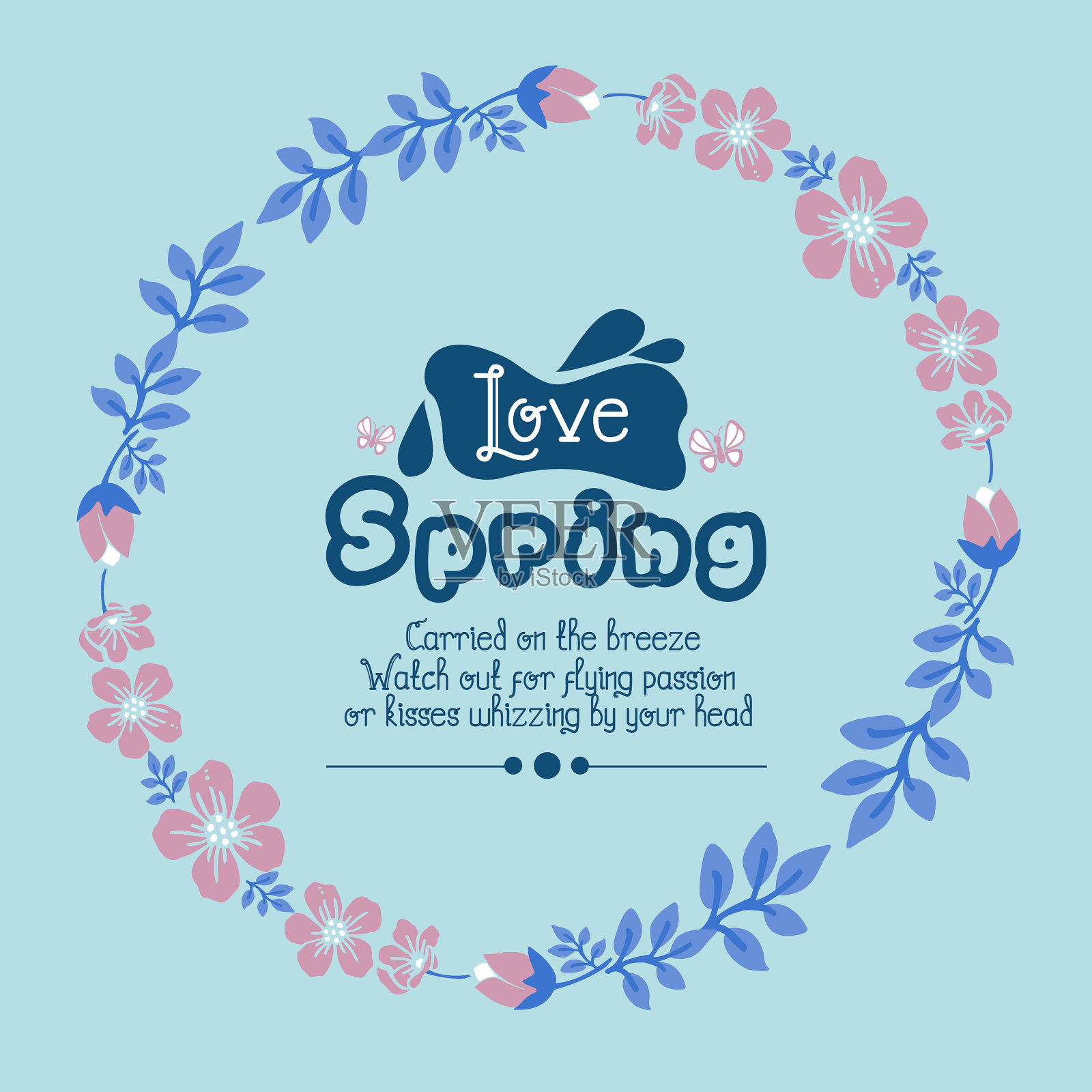 可爱爱春天的请帖模板概念插画图片素材