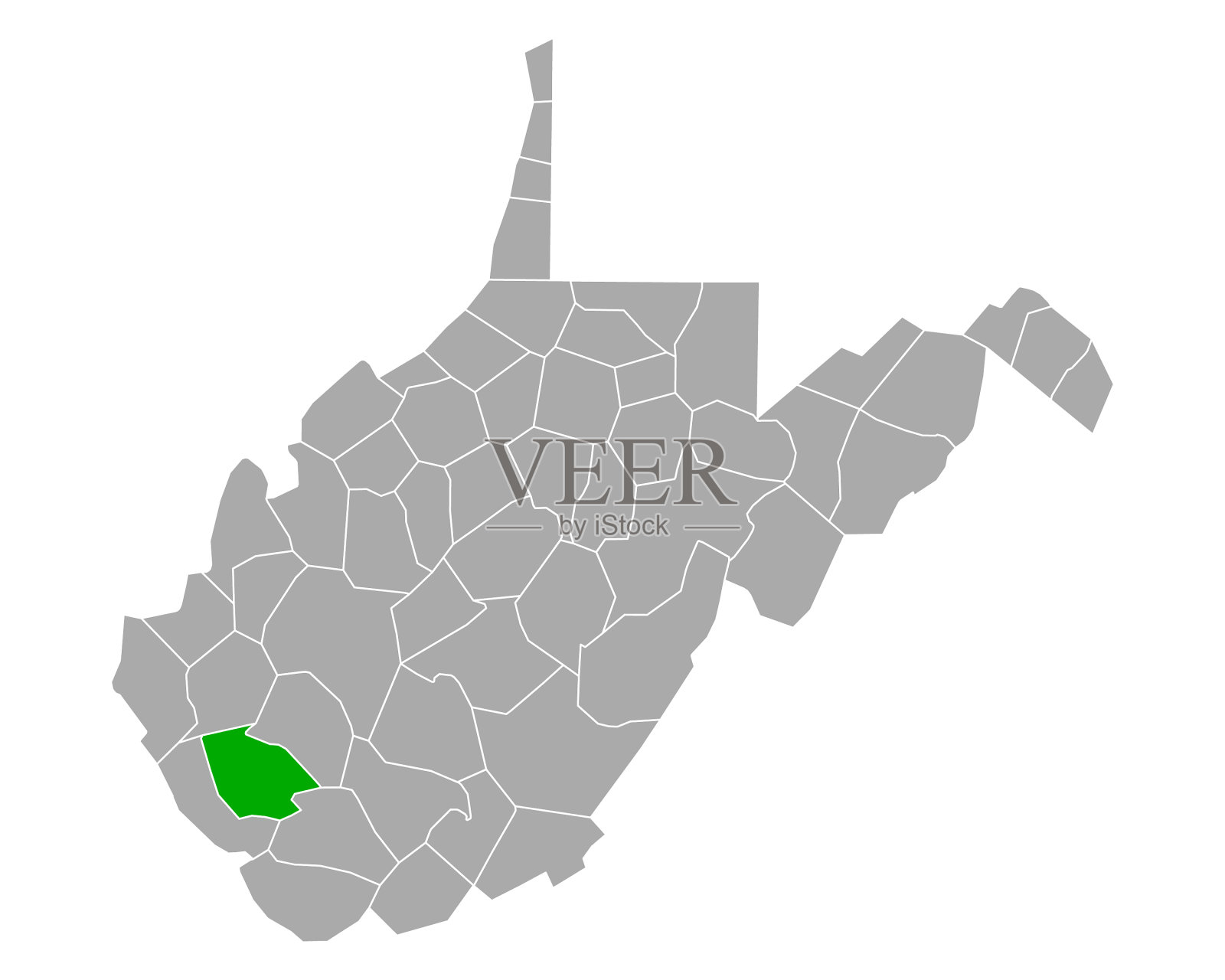 地图洛根在西弗吉尼亚州插画图片素材