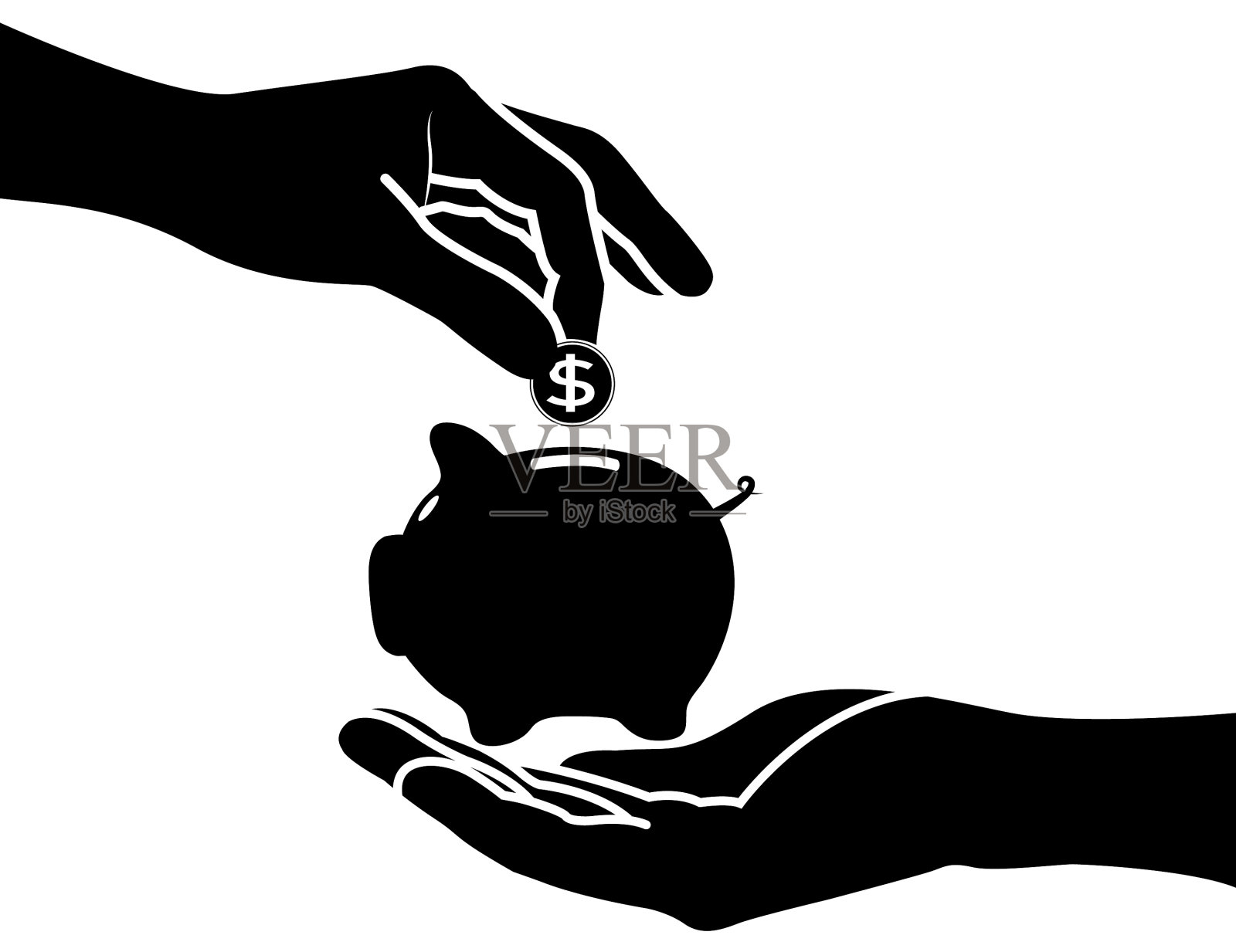 手牵一枚硬币输入设计元素图片