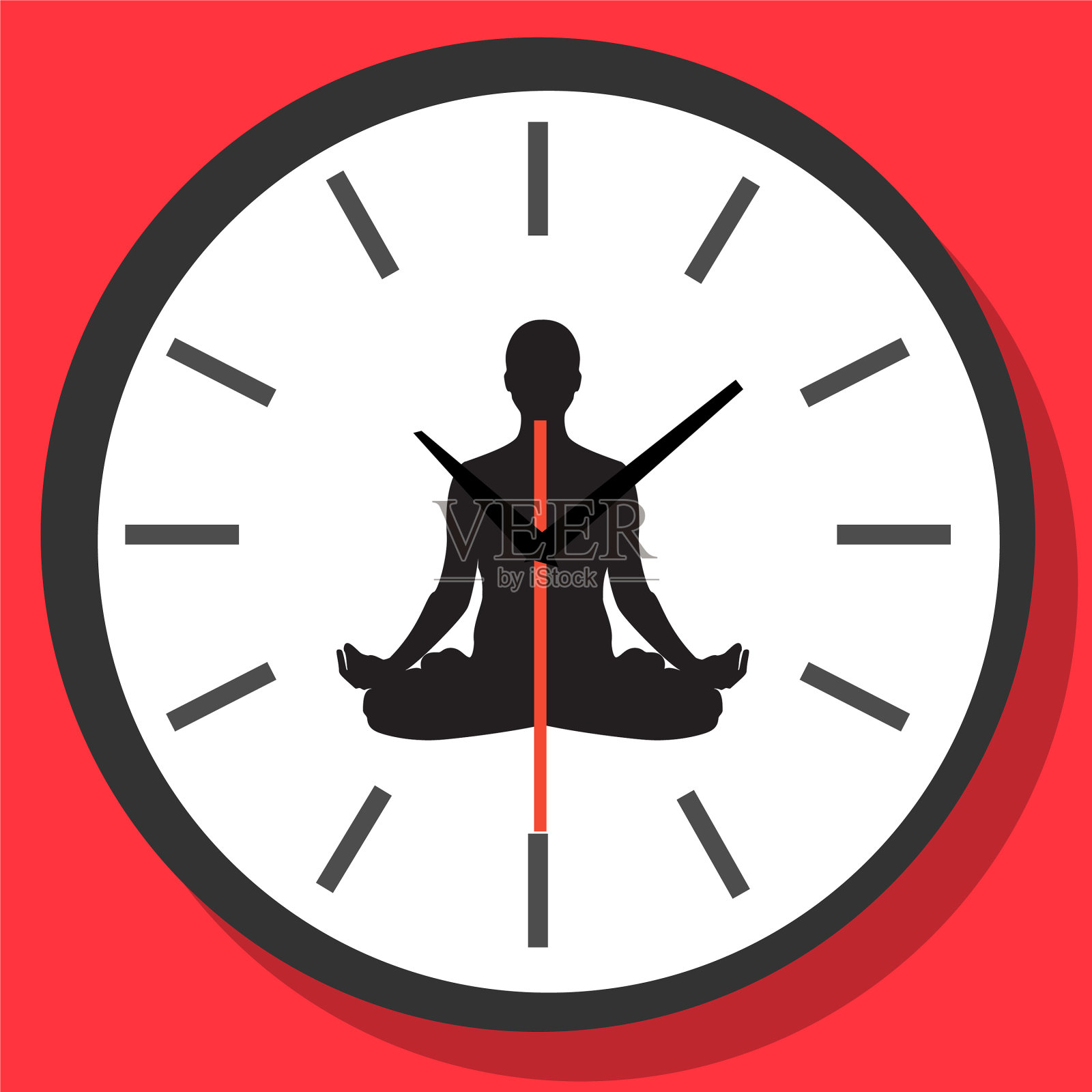 冥想瑜伽的概念时间插画图片素材