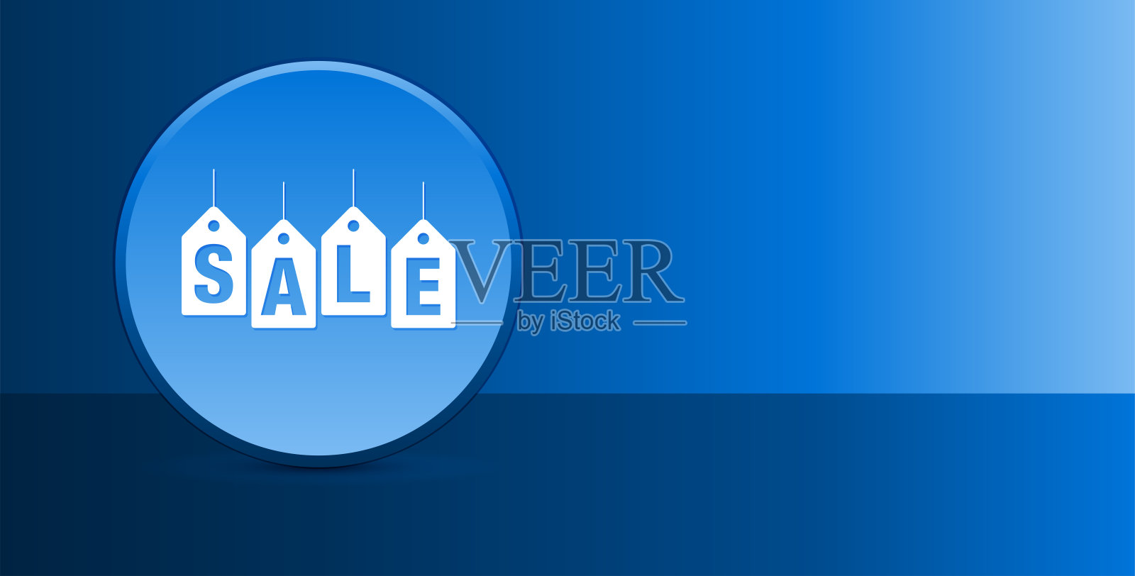 销售标签标签图标玻璃现代蓝色按钮抽象背景插画图片素材