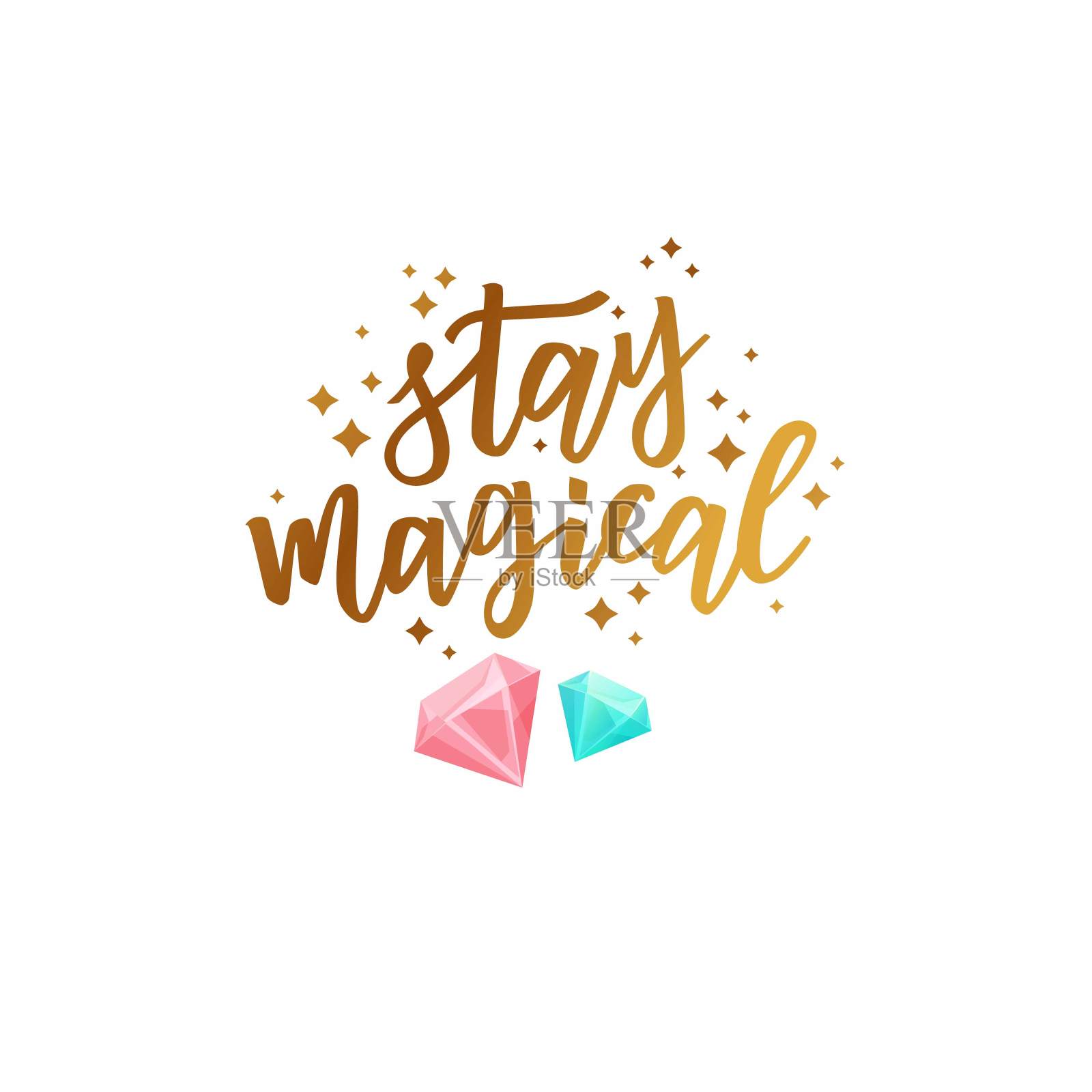 用水晶或钻石留下神奇的手写文字。设计元素图片