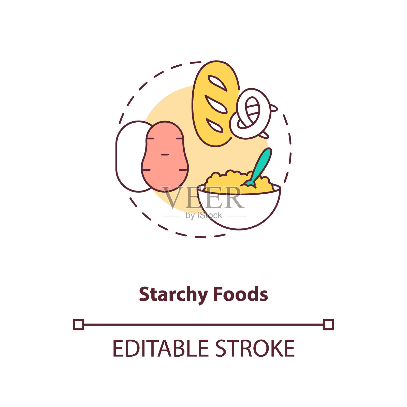 淀粉类食品的概念图标插画图片素材
