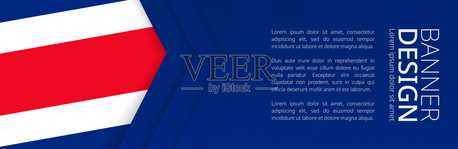 旗帜模板与旗帜的哥斯达黎加为广告旅行,商务和其他。插画图片素材