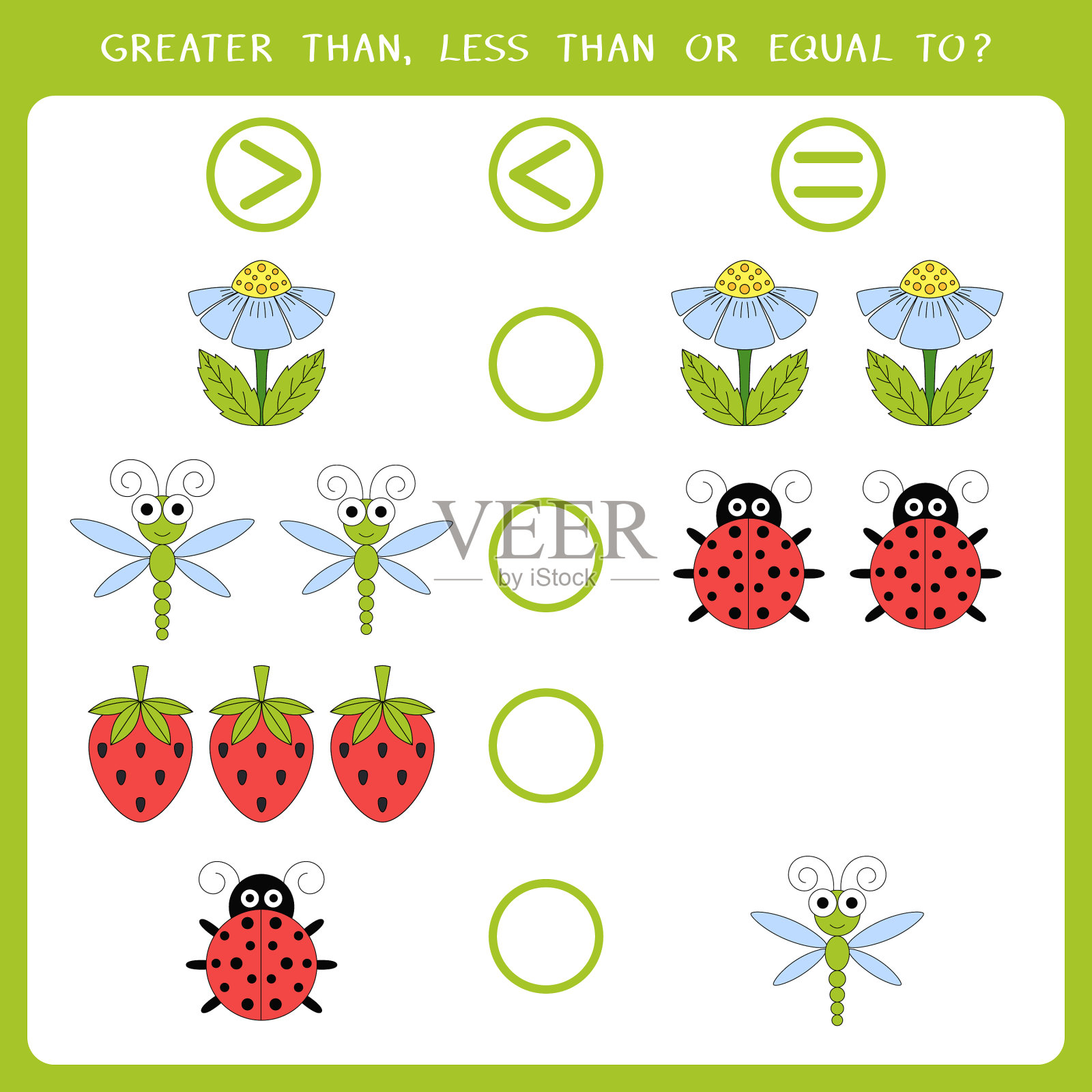 简单的教育数学游戏的孩子插画图片素材