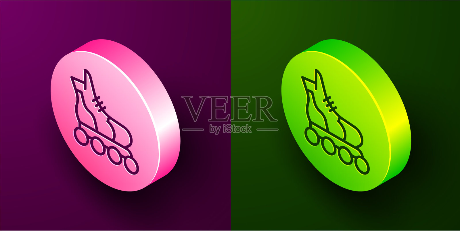 等距线轮滑图标孤立上图标素材