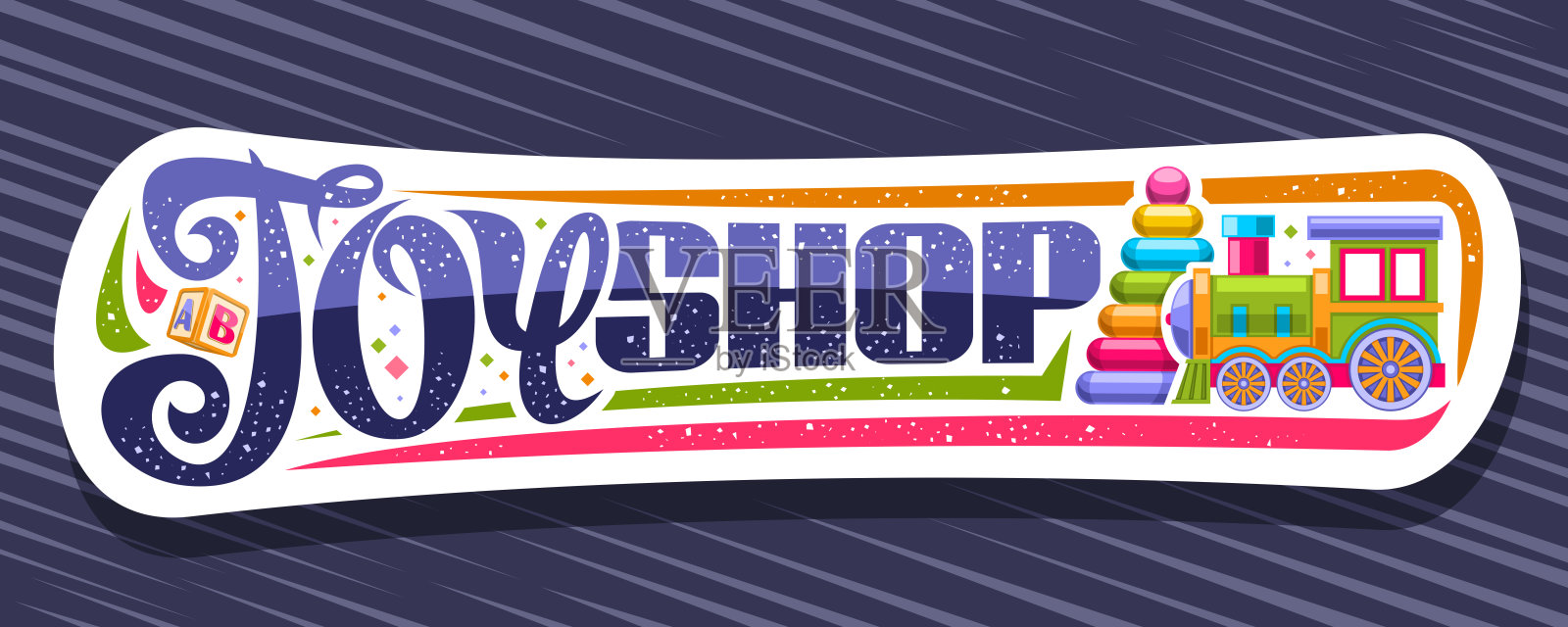 矢量旗帜玩具商店插画图片素材