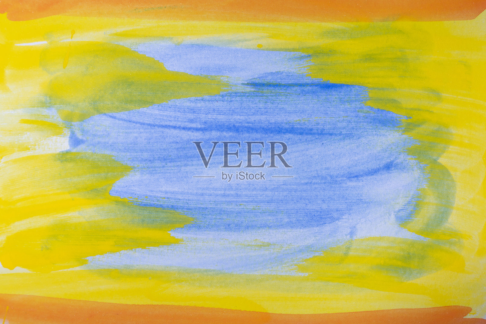 抽象绘画背景,黄蓝色水彩染色照片摄影图片