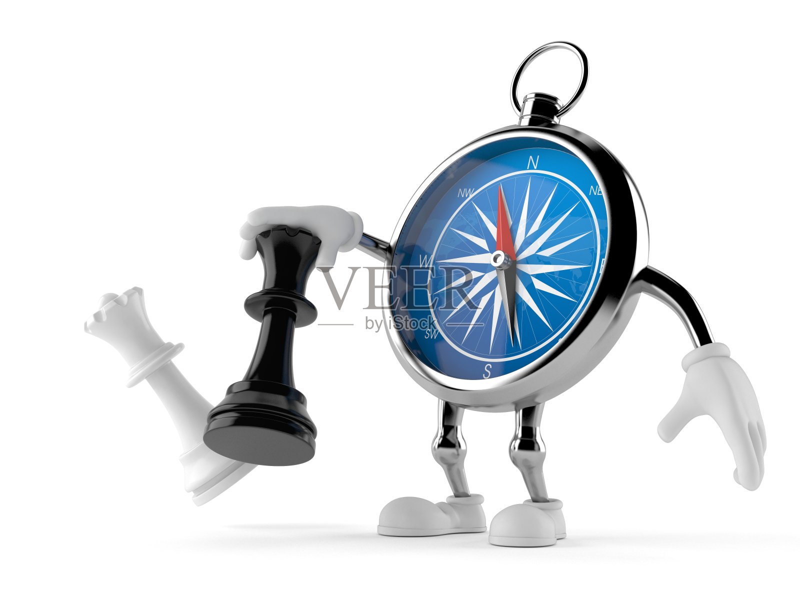 指南针人物下棋照片摄影图片