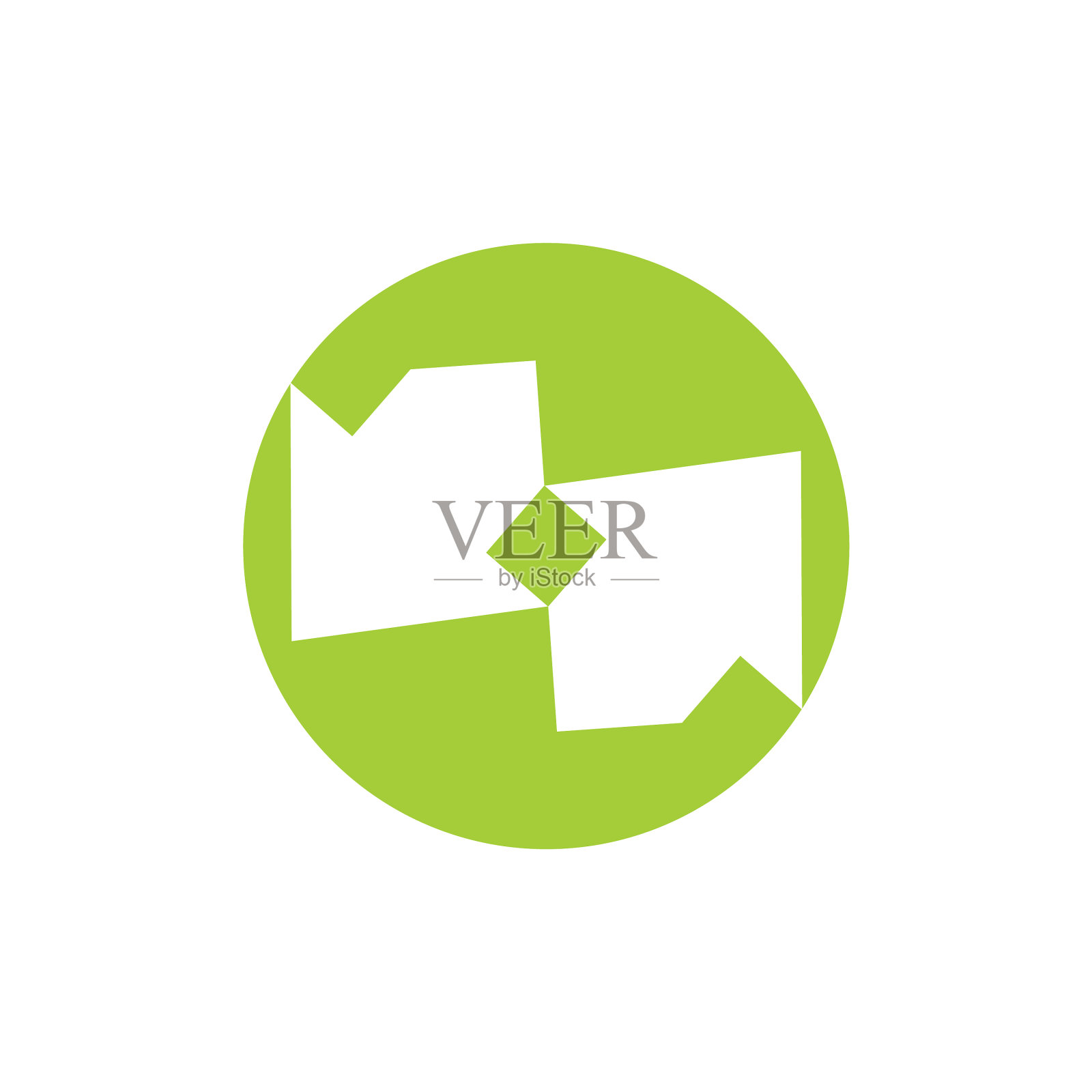 相对于负空间的简单几何箭头图标素材