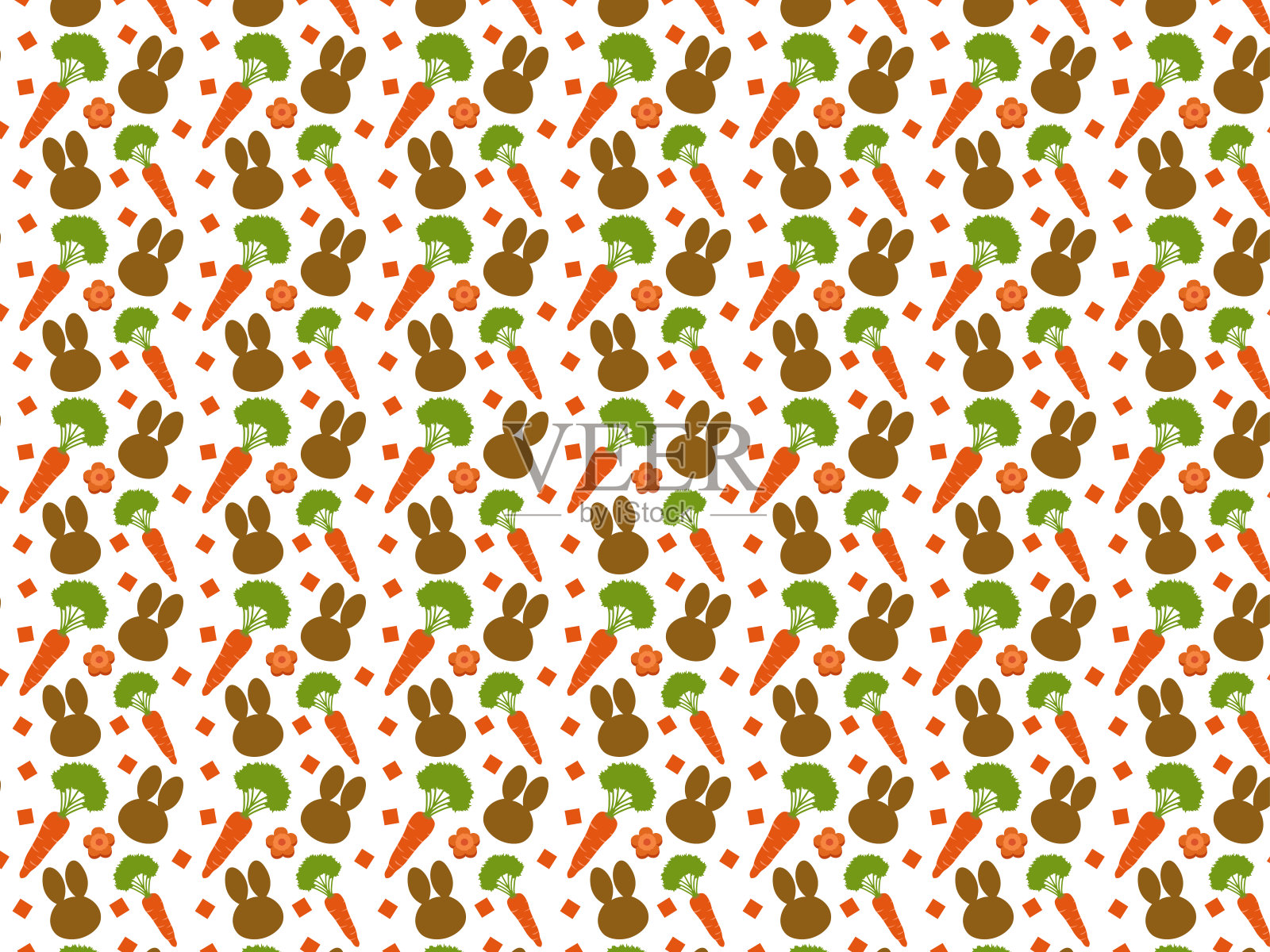 兔胡萝卜图案插画图片素材