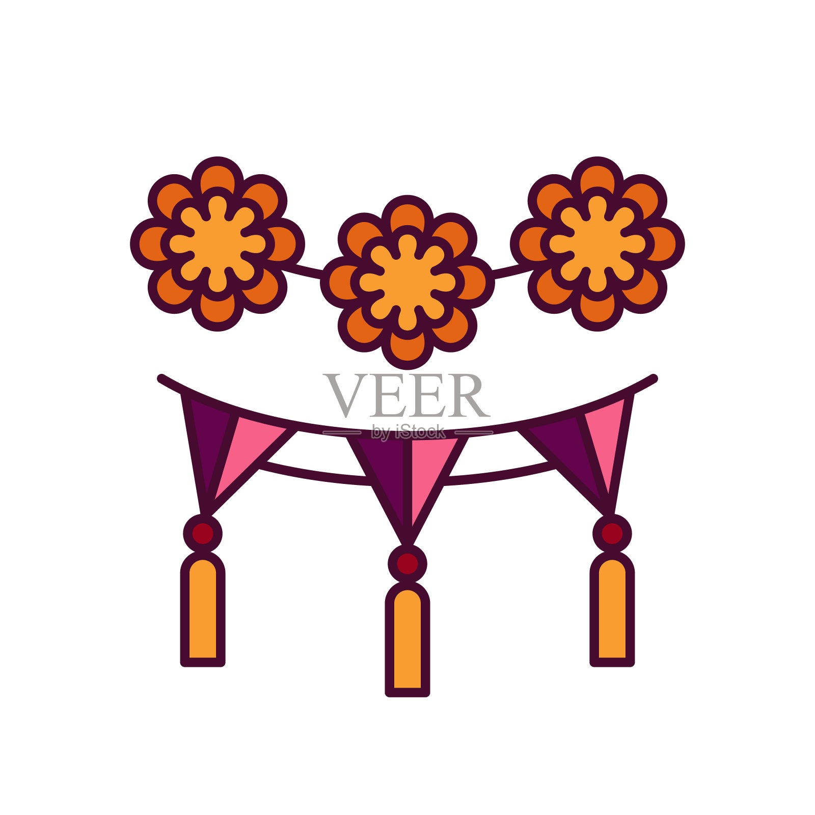 自制的礼物袋里。梅拉,孤立的网络图标插画图片素材