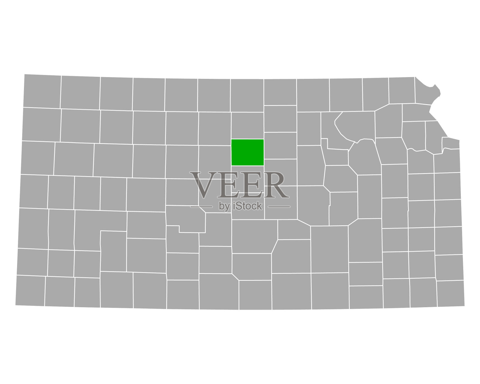 绘制林肯在堪萨斯的地图插画图片素材