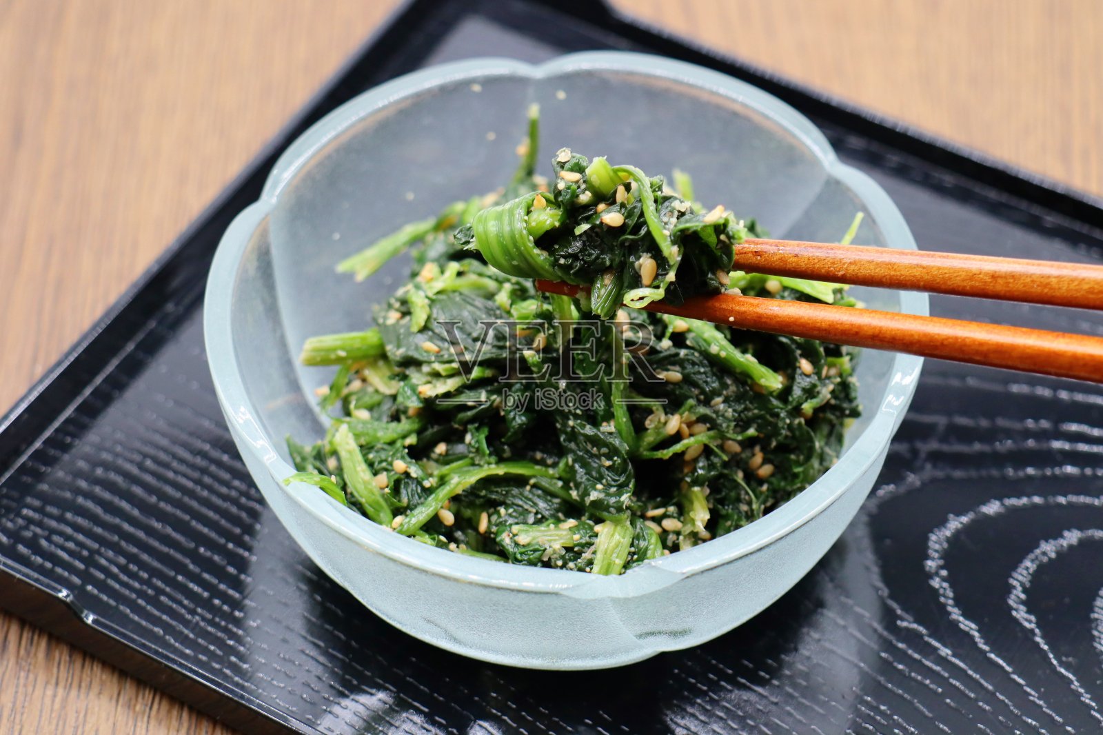 麻酱菠菜照片摄影图片