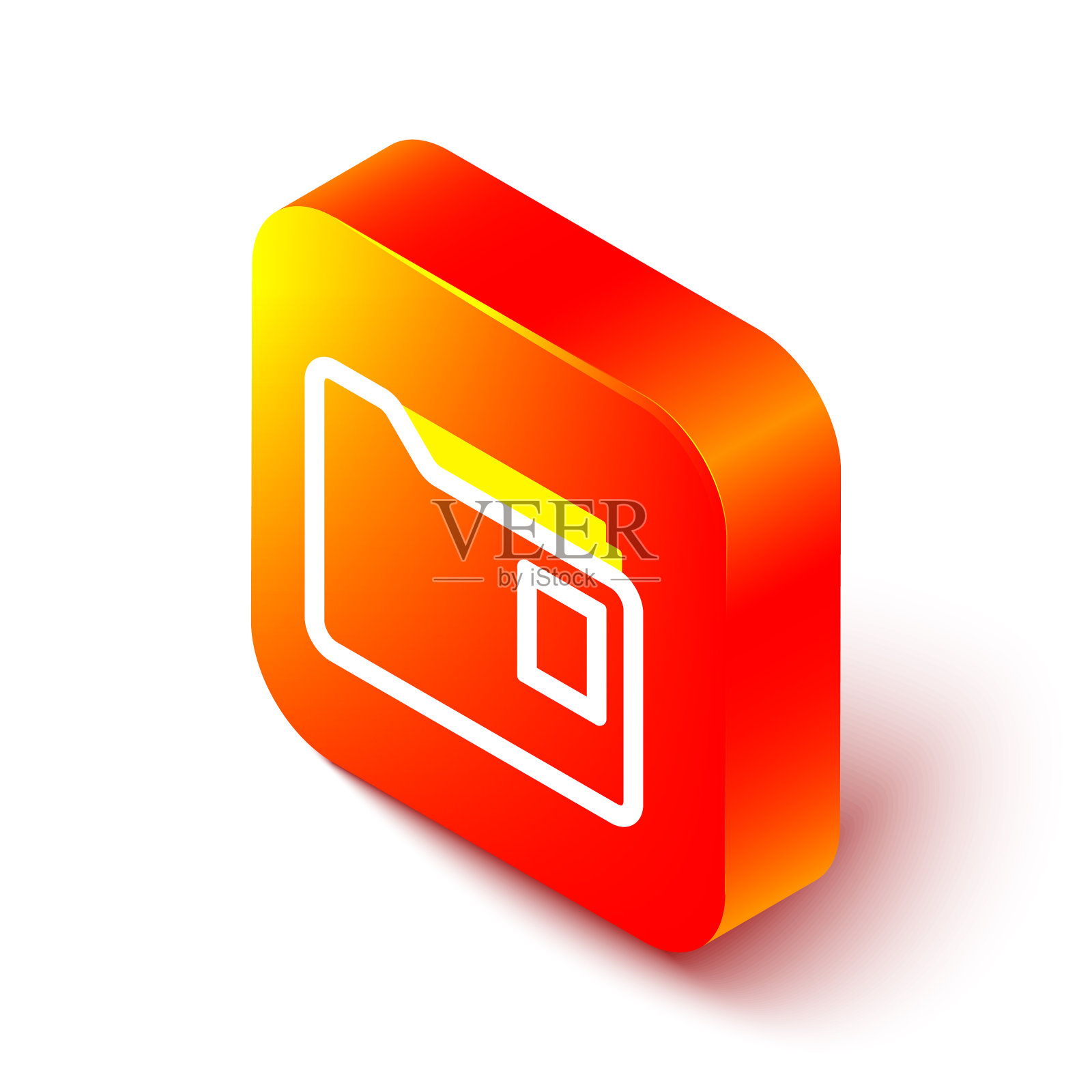 文档文件夹图标隔离在等距线上图标素材