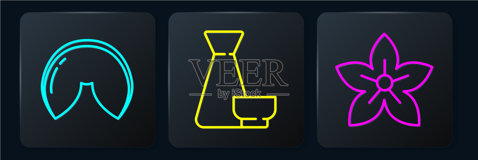 设行中华福饼、莲花、花图标素材