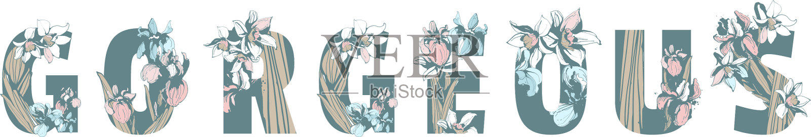 刻字铭文华丽的手绘插画图片素材