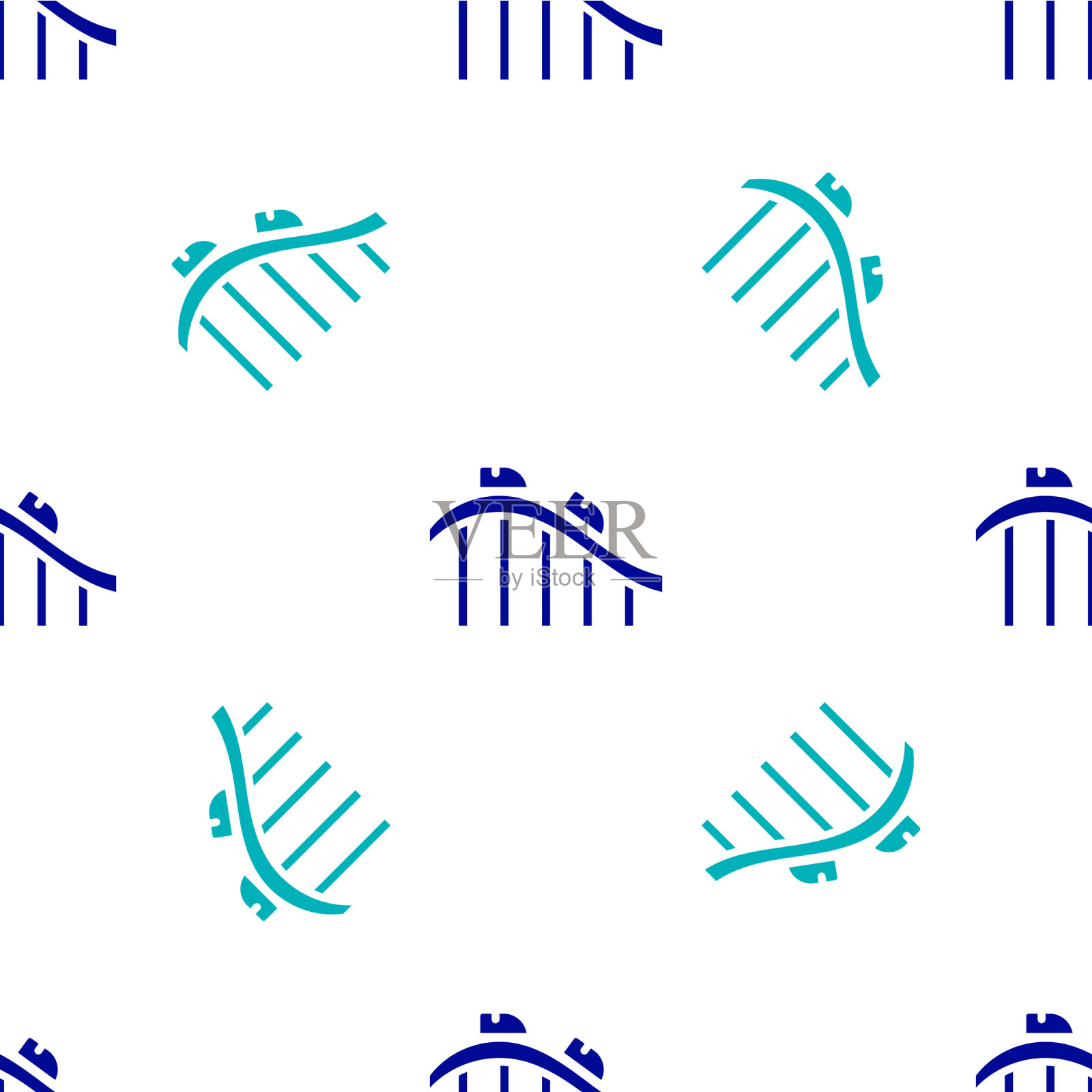 蓝色云霄飞车图标孤立无缝图案插画图片素材